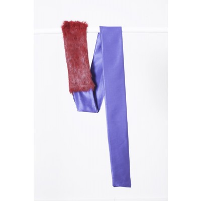 Morecco Silk and Fur Purple Scarf