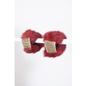 Morecco Bordeaux fur Cuffs / Bracelets