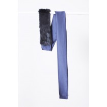 Morecco Silk and Fur Blue  Scarf