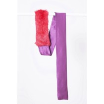 Morecco Silk and Fur Violet Scarf