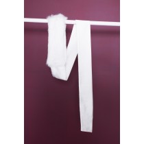 Morecco Silk and Fur White Scarf