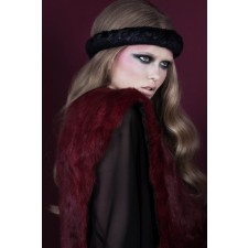 Morecco Bordeaux fur headband