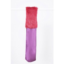 Morecco Silk and Fur Pink Large Scarf